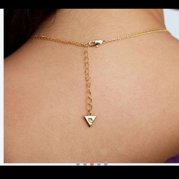 Brand New Michelle Campbell Genuine Lapis Stone 14K Gold Plated Inlay Necklace - Picture 6 of 8